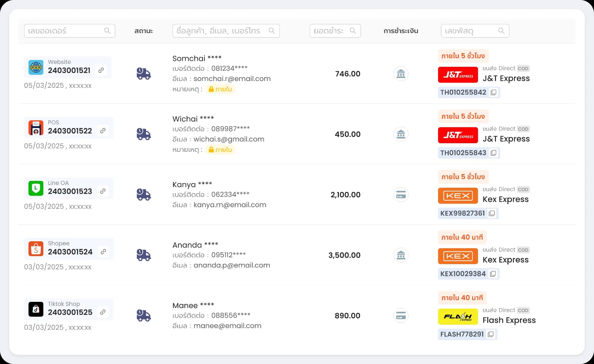ออเดอร์รวมในที่เดียว